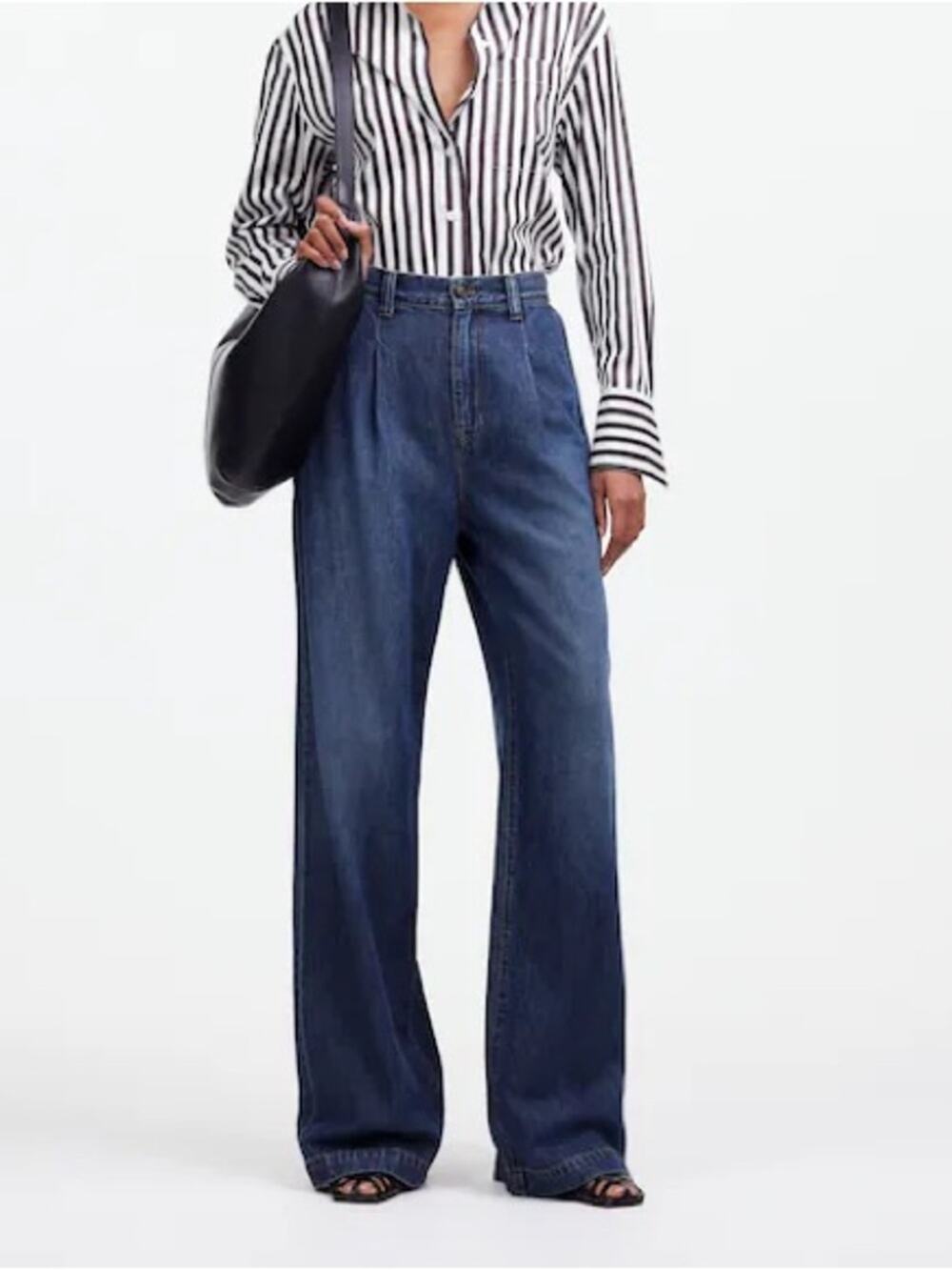 Madewell The Harlow Wide Leg Jean Dark Wash High Rise Loose Fit Airy Denim 26